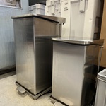 2x Rvs horeca prullenbak