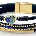 Ca. 10x Lederen Armband Corazon, Azul