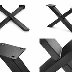 Set 3D X tafelpoten, Set van 2, zwart