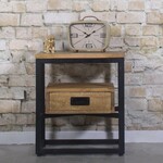 Bijzettafel mangohout/stealframe