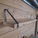 Wandplank met stalen dragers, Afmeting plank ca. 20×115 cm