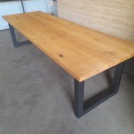 Eettafel met stalen U-poten, 100 x 300 cm