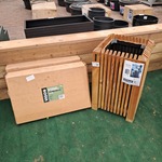 3x Houten bloembak, Hillhout, Carp Garrant