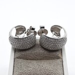 Paar witgouden creolen, 18 karaats