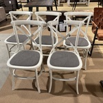 Set van 5 eetkamerstoelen, grijs/wit