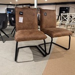 Set van 2 eetkamerstoelen, bruin