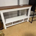 Side-table, bruin + wit