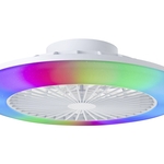 Brilliant plafondventilator Salerno met lamp en RGB functie 40W Wit