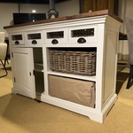 Dressoir, wit + bruin