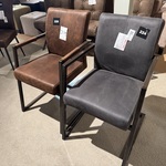 Set van 2 eetkamerstoelen, bruin/grijs