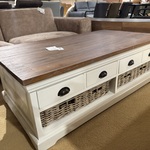 Salontafel, bruin + wit