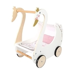 Poppenwagen zwaan  Houten speelgoed vanaf 3 jaar