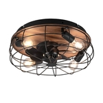 REALITY Trondheim Plafondventilator  Zwart mat  excl. 4x E27 4W