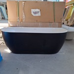 Half-vrijstaand ligbad (2 x ronde hoek) SANILUX, MOON, moon/black