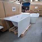 Hoekligbad back to the wall, Fibrex, wit