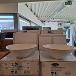 2x Waskom Best Design, Taps, glans wit