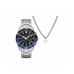 Armani Exchange Heren Horloge geschenkset 44 Zilverkleurig