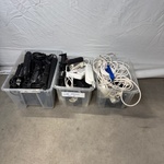 3x Bak met stekkerdozen