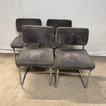 4x Eetkamerstoel Zuiver, Ridge Rib, grijs