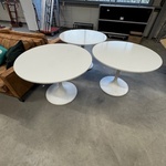 3x Tafel, wit, rond