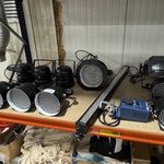 9x LED Par spot, dimmer pack en LED rail SEuroLite en Showtec