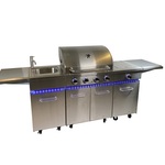 Gasbarbecue Vonato, RVS Keuken Grill Chef 4, mat geborsteld rvs – hoog