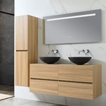 Badkamermeubel Vonato, Lugano 130, licht hout decor