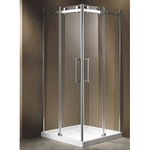 Douchecabine Vonato, Vistral, zilverkleurig frame met witte douchebak