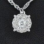 Witgouden hanger met briljant geslepen diamant, excl. ketting