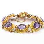 Exclusieve gouden armband met natuurlijke amethisten