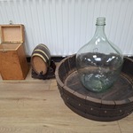 Fles hydrometische oplossing, deels gevuld, incl diverse nostalgische