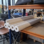 5x Rol fijne canvas bekledingsstof, Ecru