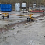 Langmateriaal transportwagen op massieve banden