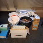 Partij gesmede spijkers met koperen panhaken