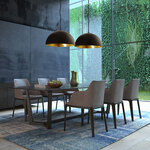 Hanglamp Semicirkel Steinhauer, 2556ZW, zwart, goud, Nieuw in doos