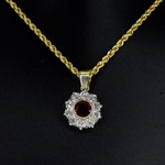 Origineel vintage hanger met Robijn en diamanten, excl. ketting