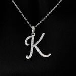 Hanger met natuurlijke diamanten in de letter K, excl. ketting