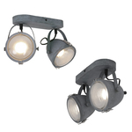 2x Plafondspot Paco Mexlite, 1312GR, grijs, Nieuw in doos