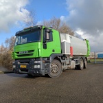 Vuilniswagen, IVECO, AT260SY/PS, 2013, met zijlader, HALLER SLF 22M³