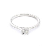 Witgouden solitaire ring met een briljant geslepen diamant