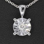 Witgouden hanger met een briljant geslepen diamant, excl. ketting