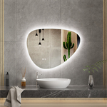 Spiegel asymmetrisch 80×60 +Led en verwarming, Karo