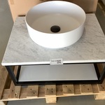 Waskom met plateau om op te hangen, wit