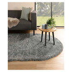 Ovaal hooppolig vloerkleed, grijs