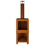 Terraskachel roest met houtopslag, Esschert Design, FF298, roest