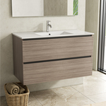 Badkamermeubel 100 cm + wastafel, Karo, grey oak