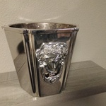 Grote exclusieve verzilverde wijnkoeler, Fink Silber