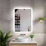 Spiegel asymmetrisch 80×60 +Led en verwarming, Karo