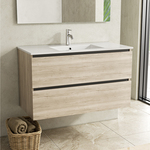 Badkamermeubel 100 cm + wastafel, Karo, natural oak
