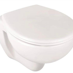 Zwevend randloos toilet met bril, AquaSu, Basic, wit